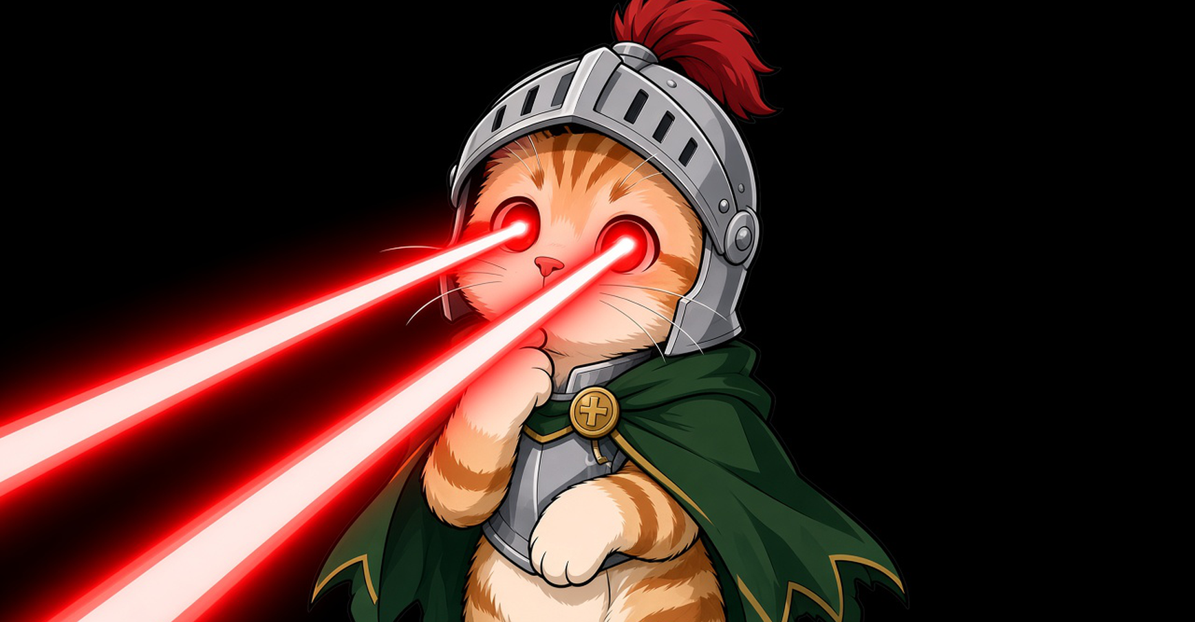 骑士小猫 with laser eyes