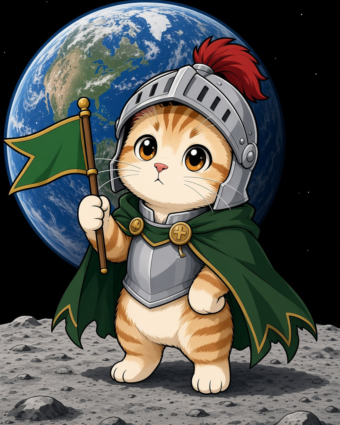 骑士小猫 plants a pennant on the moon