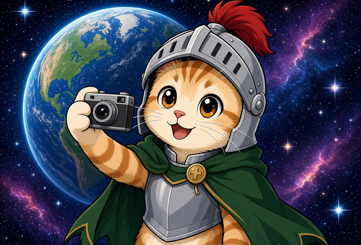 骑士小猫 takes a selfie in space