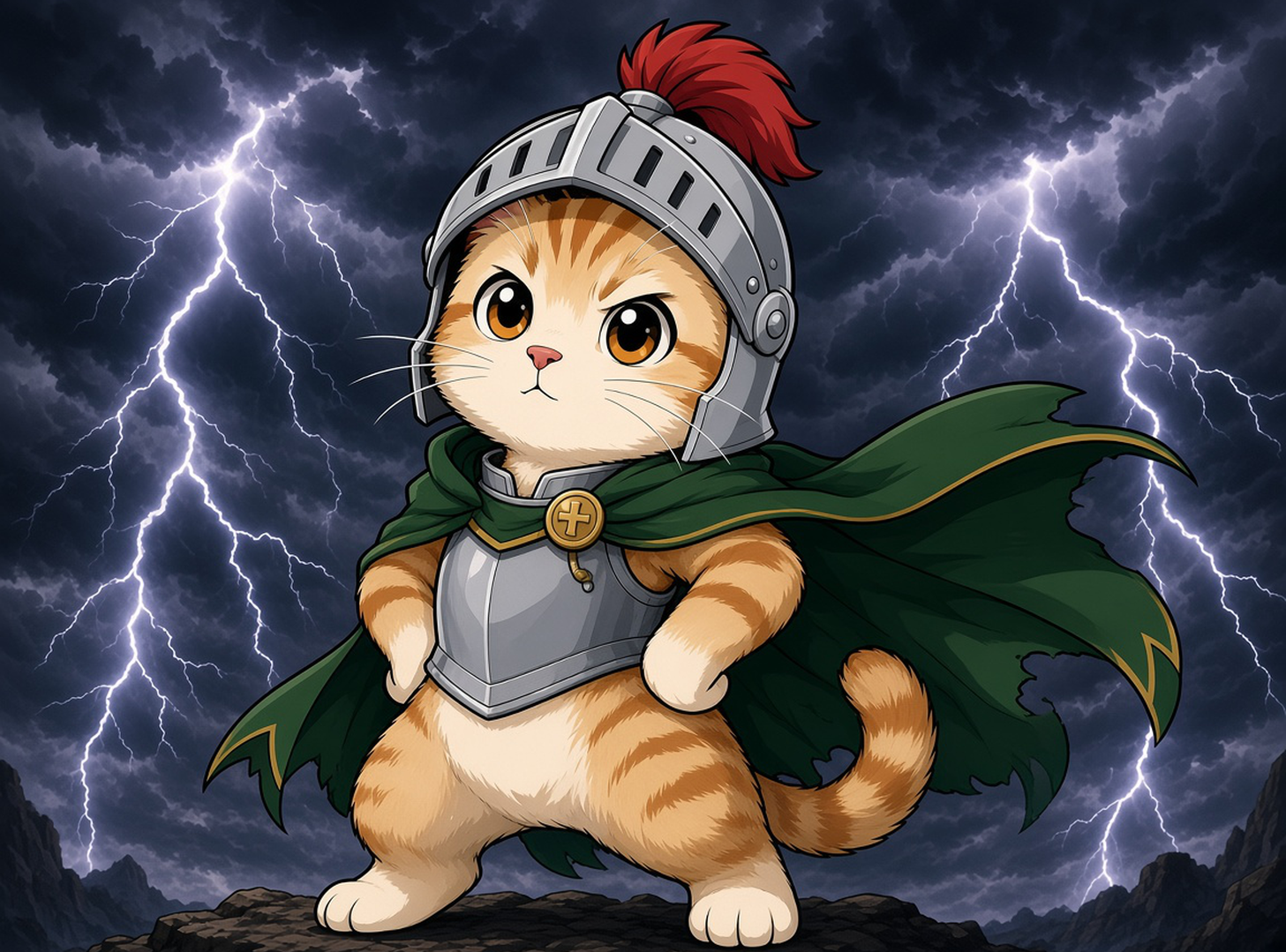 A giant 骑士小猫 storm rolls over the city