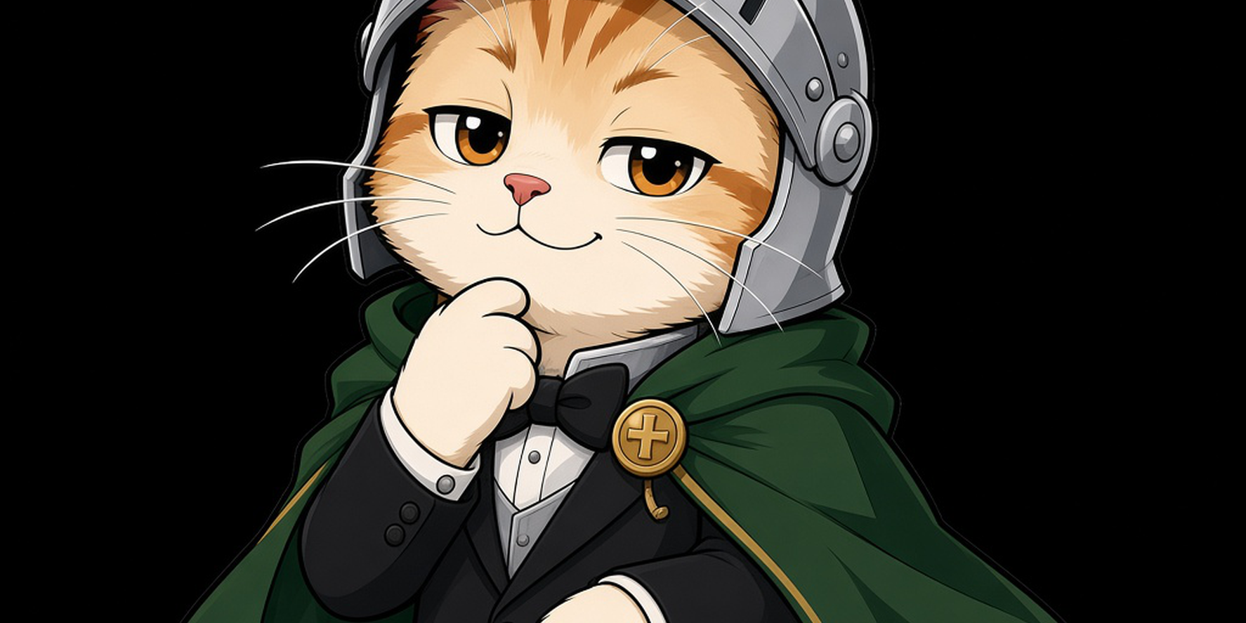 骑士小猫 in a tuxedo raising a glass