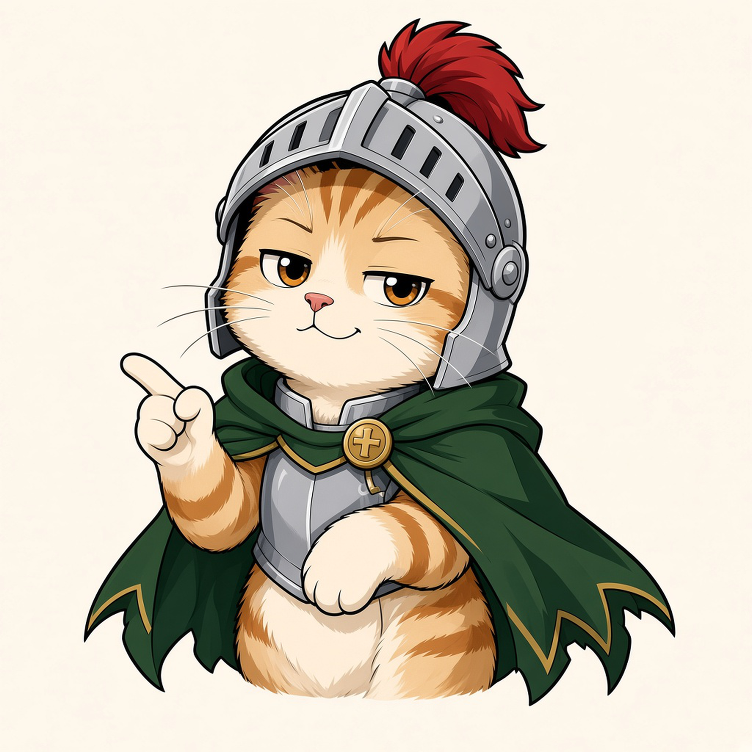 骑士小猫 with a knowing smile