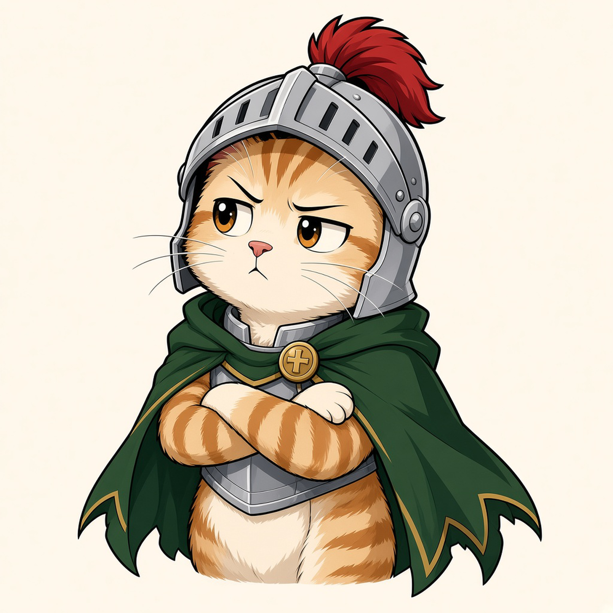 骑士小猫 giving a suspicious sideways glance